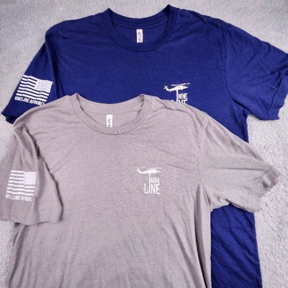 Nine Line Apparel T-Shirt Mens XL Blue Grey (2) Graphic Short Sleeve Patriotic